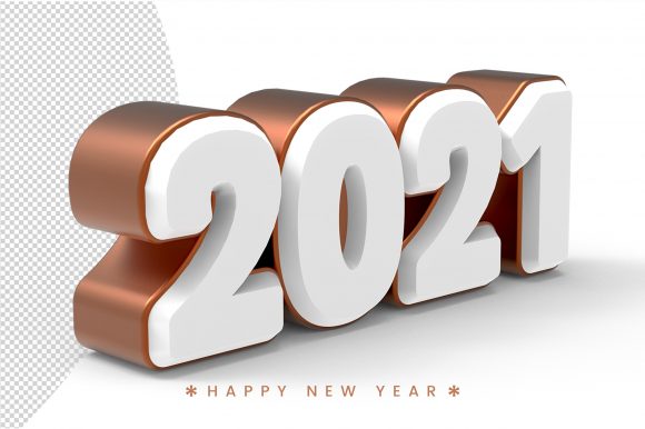 2021 3D Text with Isolated Background