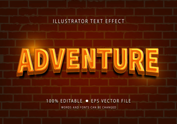 3D Adventure Editable Text Effect Time
