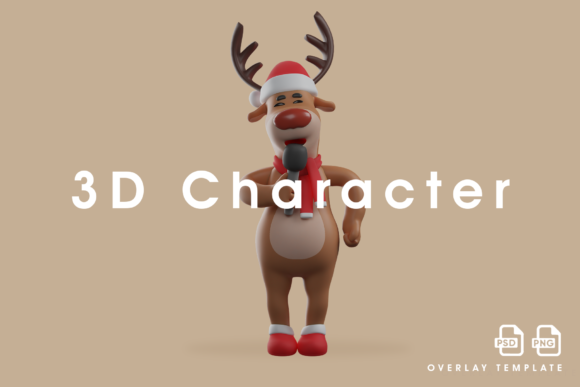 3D Christmas Deer Holding a Microphone: A Unique Holiday Creation