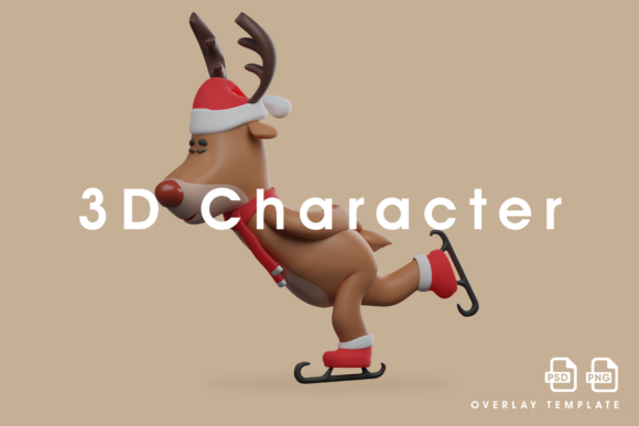 3D Deer Playing Ice Skating Seriously