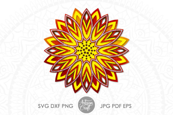 3D Sunflower Mandala Designs