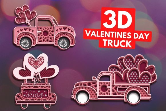 3D Valentine’s Day Truck SVG Bundle: A Creative and Practical Resource for Designers and Businesses