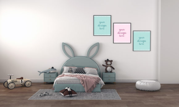 A 3D Rendering Minimalist Kids Bedroom