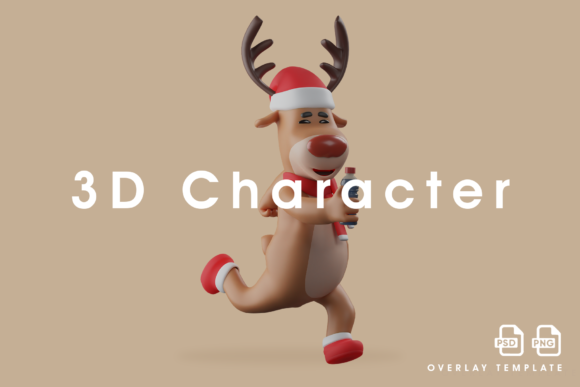Christmas Deer 3D Holding a Coke Bottle: A Festive Fusion of Creativity and Tradition
