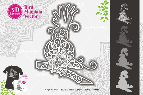 Cockatoo Mandala 2 3D Layered: A Fusion of Nature, Geometry, and Craftsmanship