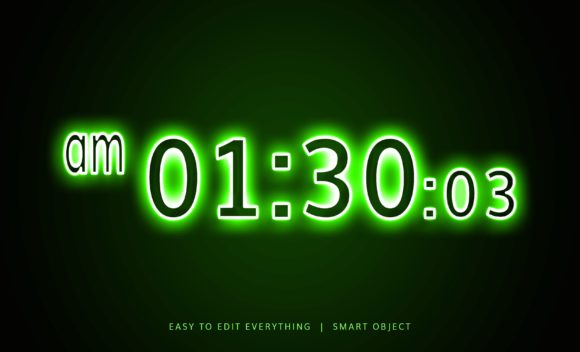 Digital Clock Neon Style 3D Text Effect: A Practical Evaluation for Designers