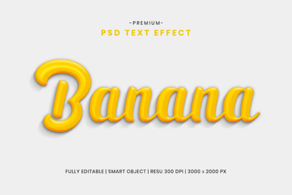 Editable Banana 3D Text Effect Template for Creative Projects