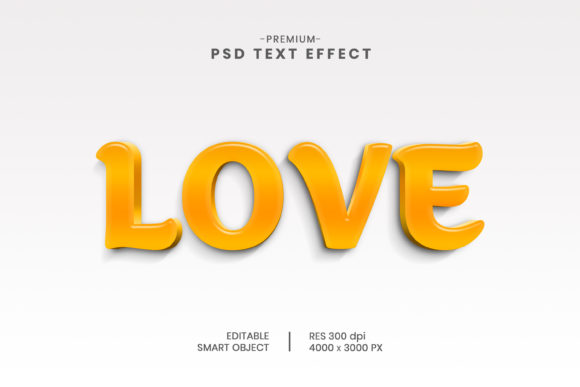 Editable Love 3D Text Effect Template