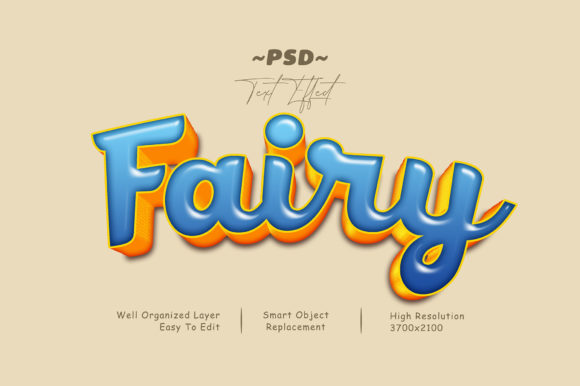 Fairy Gold and Blue 3D Text Effect: A Unique Visual Choice for Digital Design