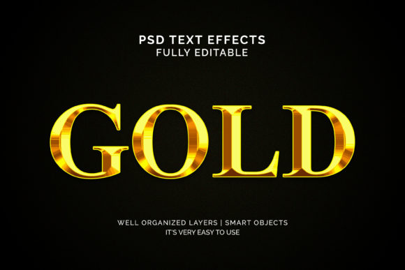 Gold Color 3D Text Effect