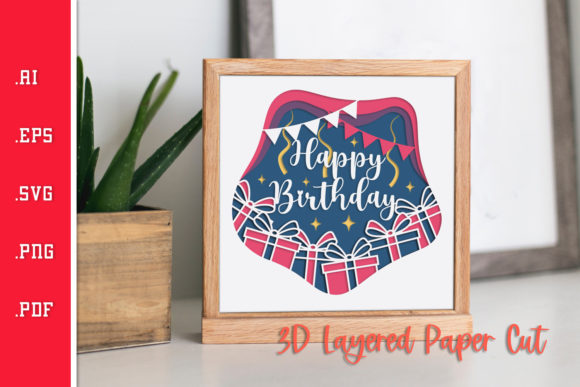 Happy Birthday Gifts - 3D Paper Cut