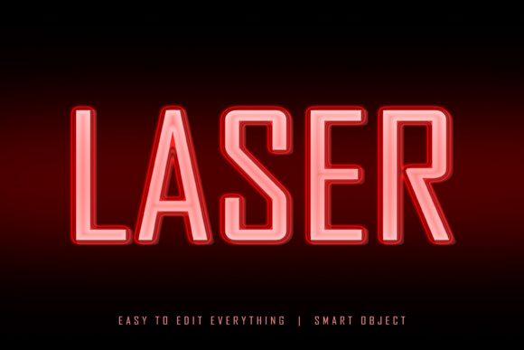 Laser 3D Light Ray Style Text Effect
