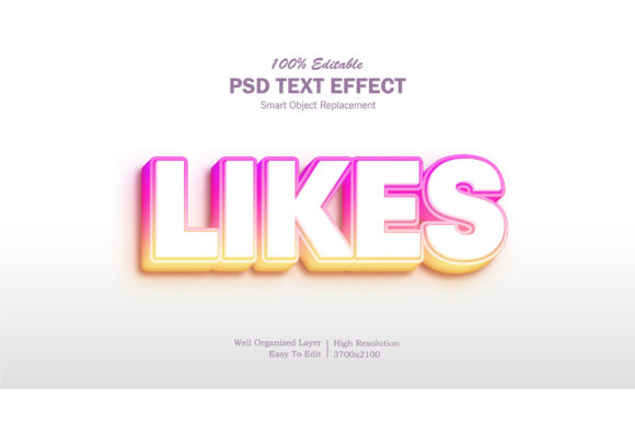 Likes Instagram Style 3D Text Effect