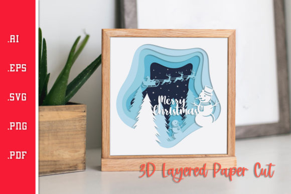 Merry Christmas Snowman - 3D Layered SVG: A Creative Asset for Holiday Design