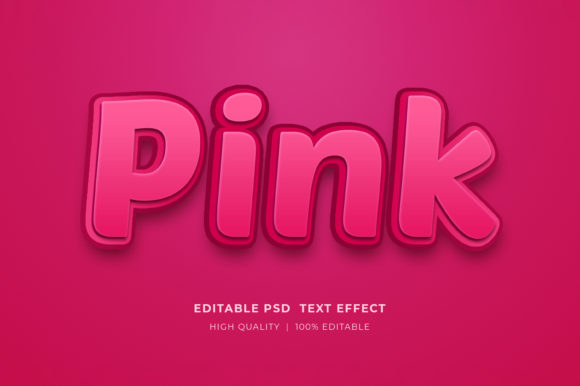 Pink Editable 3D Text Style Effect for Modern Digital Design