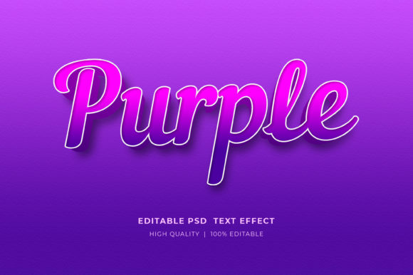 Purple Editable 3D Text Style Effect: A Versatile Tool for Creative Expression