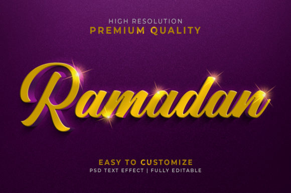Ramadan Luxury 3D Text Effect PSD