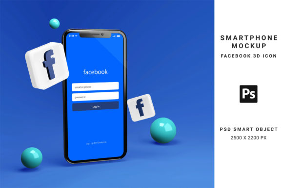 Smartphone Mockup with Facebook 3d Icon: A Powerful Tool for Digital Designers